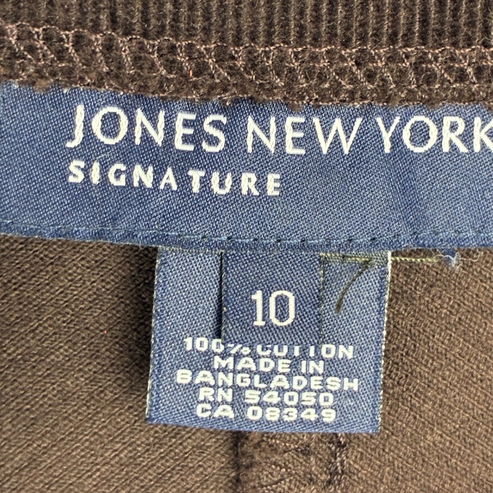 Jones New York Signature Brown Corduroy A-Line Midi Skirt Size 10 100% Cotton - Picture 8 of 8
